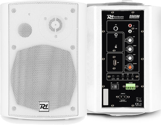 Power Dynamics Powered Wall-mounted Speakers with Bluetooth DS65MW 100.064 (Pair) 22x30x24cm White