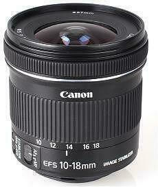 Canon Crop Obiectiv Foto EF-S 10-18mm f/4.5-5.6 IS STM Zoom cu unghi larg pentru Montura Canon EF-S Black