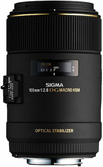 Sigma Full Frame Camera Lens 105mm F2.8 EX DG OS HSM Telephoto / Macro for Nikon F Mount Black
