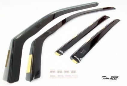 Heko Set of Windbreakers Front and Rear Car Dark Fime for Dacia Logan 4pcs