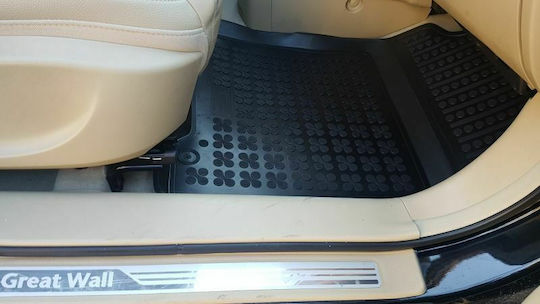 Rezaw Plast Set of Front and Rear Mats 3pcs Tray Type for Honda CR-V 2012-2018 Black