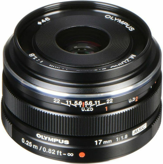 Olympus Crop Camera Lens M.Zuiko Digital 17mm f/1.8 Fixed for Micro Four Thirds (MFT) Mount Black