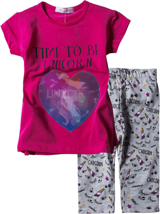 Εβίτα Kids Set with Leggings Summer 2pcs Fuchsia