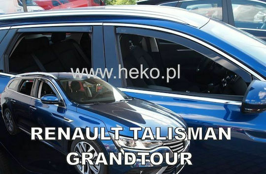 Heko Σετ Ανεμοθραύστες Αυτοκινήτου Μπροστινοί και Πίσω Σκούρο Φιμέ για Renault Talisman 4τμχ
