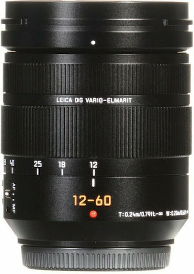 Panasonic Crop Obiectiv Foto Leica DG Vario-Elmarit 12-60mm f/2.8-4 Asph. Power OIS Zoom standard / Tele Zoom / Zoom cu unghi larg pentru Montura Micro Patru Treimi (MFT) Black