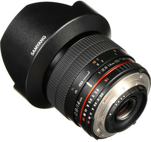 Samyang Voller Rahmen Kameraobjektiv 14mm f/2.8 IF ED UMC Aspherical Weitwinkel für Sony E Mount Black