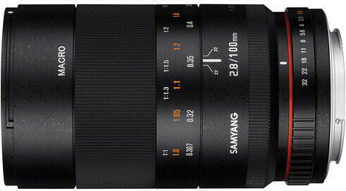 Samyang Voller Rahmen Kameraobjektiv 100mm f/2.8 ED UMC Teleobjektiv / Makro für Nikon F Mount Black