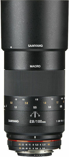 Samyang Voller Rahmen Kameraobjektiv 100mm f/2.8 ED UMC Teleobjektiv / Makro für Nikon F Mount Black