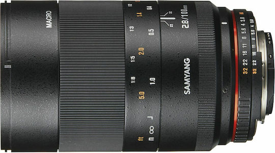 Samyang Voller Rahmen Kameraobjektiv 100mm f/2.8 ED UMC Teleobjektiv / Makro für Nikon F Mount Black