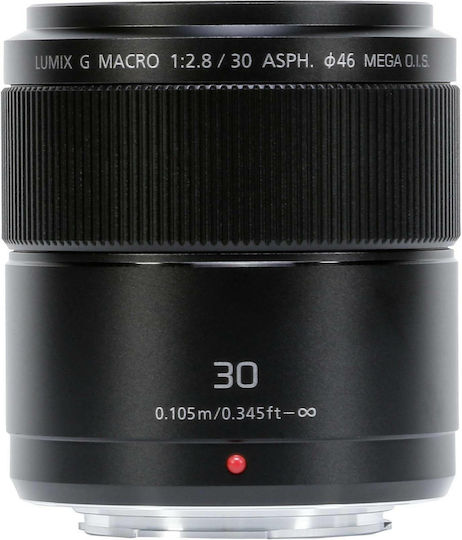 Panasonic Crop Camera Lens Lumix G 30mm f/2.8 ASPH Mega O.I.S. Standard / Macro for Micro Four Thirds (MFT) Mount Black