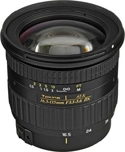 Tokina Crop Camera Lens AT-X 16.5-135mm F3.5-5.6 DX AF Standard Zoom for Nikon F Mount Black