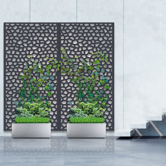 Spalier Garten Mosaic aus Kunststoff in Grau Farbe 100x200cm