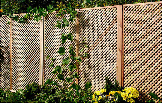 Spalier Gartendiamant (2x2) aus Holz mit Rasterdesign Rhombus in Beige Farbe 120x180cm