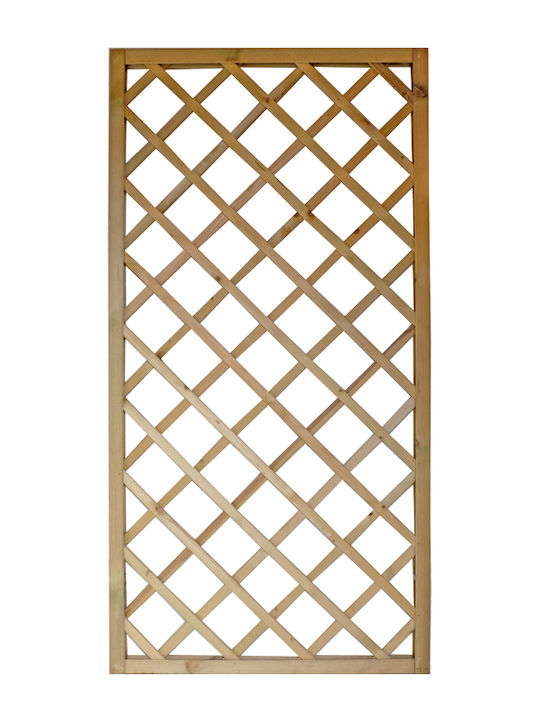 Spalier Garten Diagonale 12x12 aus Holz mit Rhombus Rasterdesign in Beige Farbe 90x180cm