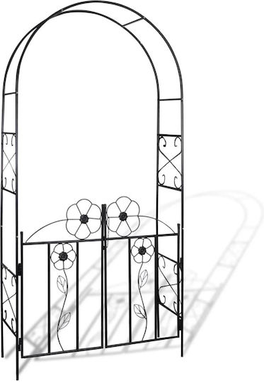 Αψίδα Κήπου από Μέταλλο σε Μαύρο Χρώμα 115x37x230cm