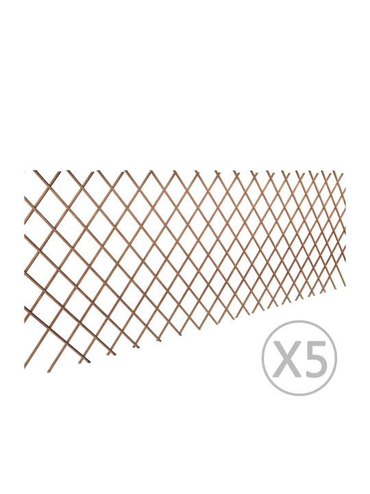 Trellis Pliabile De Grădină Din Lemn Cu Design În Grilă Rombul Maro 180x90cm 5 Piese