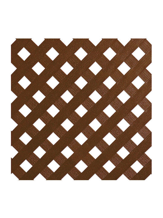 Garten Spalier Privat aus Kunststoff mit Rhombus Rasterdesign in Braun Farbe 100x200cm