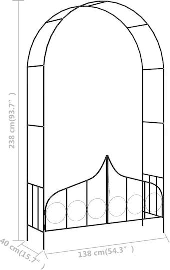 Арка За Градина От Метал В Черен Цвят 138x40x238см