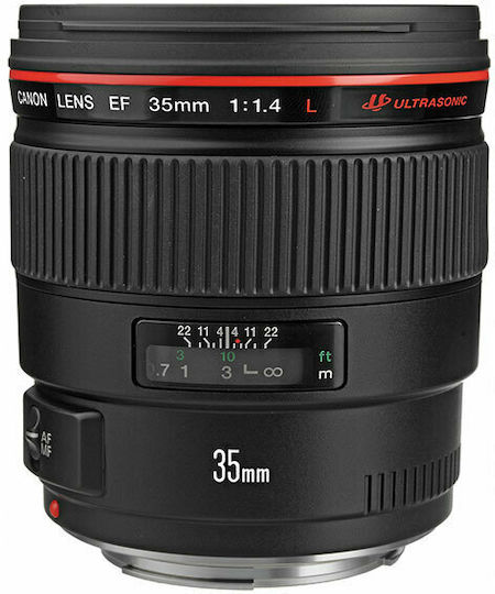 Canon Full Frame Φωτογραφικός Φακός 35mm f/1.4 L II USM Wide Angle για Canon EF Mount Μαύρος