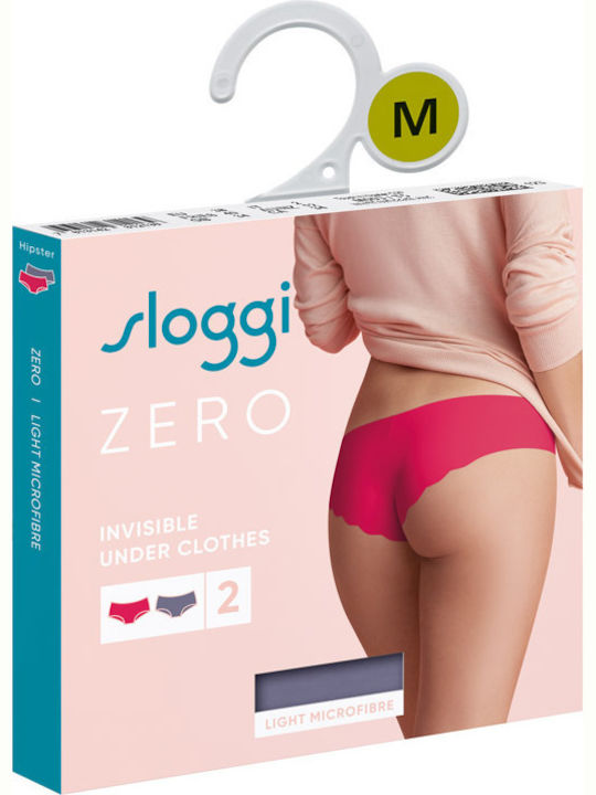 Zero Hipster Femei Alunecare 2Pack fără cusături Fuchsia/Purple