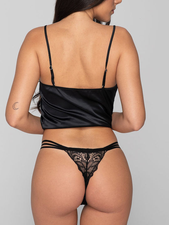 Femeie Slip cu Dantelă Negru