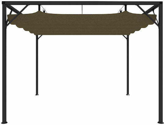 Garden Pergola from Metallic with Ceiling in Beige Colour 300x300x230cm