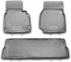 Novline Set of Front and Rear Mats 3pcs Tray Type for Land Rover Defender 2007 Black