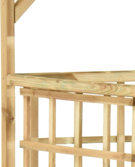 Pergolă De Grădină Din Lemn Cu Design În Grilă Pătrat În Culoare Bej 200x80x168cm