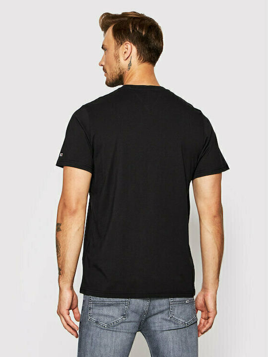 Tommy Hilfiger Ανδρικό T-shirt Μαύρο με Στάμπα