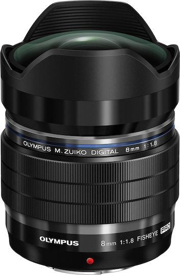 Olympus Crop Φωτογραφικός Φακός M.Zuiko Digital ED 8mm 1:1.8 PRO Fisheye για Micro Four Thirds (MFT) Mount Μαύρος