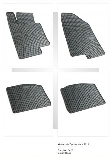 Frogum Set of Front and Rear Mats 4pcs for Kia Optima 2010+ Black