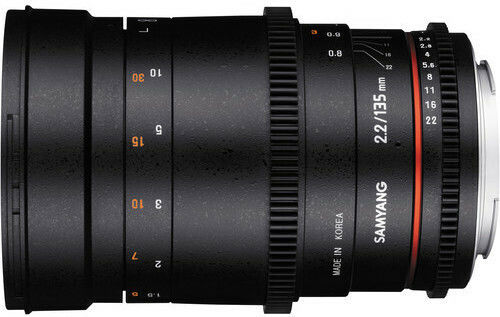 Samyang Full Frame Φωτογραφικός Φακός 135mm T2.2 ED UMC VDSLR Telephoto για Nikon F Mount Μαύρος