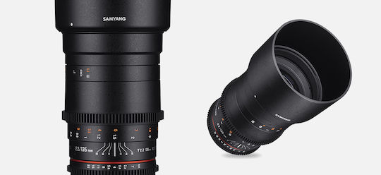 Samyang Full Frame Φωτογραφικός Φακός 135mm T2.2 ED UMC VDSLR Telephoto για Nikon F Mount Μαύρος
