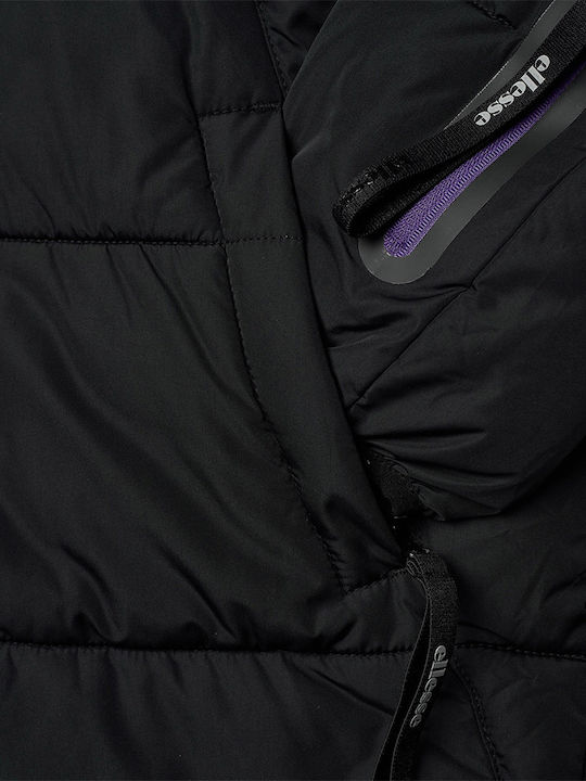 Tyene Lang Damen Puffer Jacke für Winter Schwarz