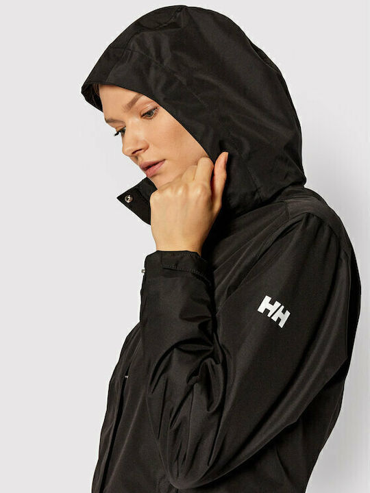 Aden Women's for Hiking Short Sports Jacket Waterproof for Winter with Hood Black