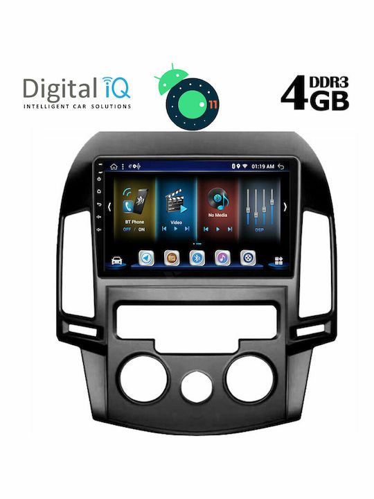 Digital IQ Car Audio System for Hyundai i30 2007-2012 with A/C (Bluetooth/USB/AUX/WiFi/GPS/Apple-Carplay/CD) with Touch Screen 9" DIQ_BXD_6231AC