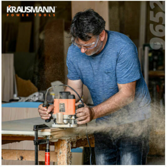 Krausmann Ρούτερ Βυθιζόμενο Κάθετη Φρέζα 1400W με Ρύθμιση Ταχύτητας