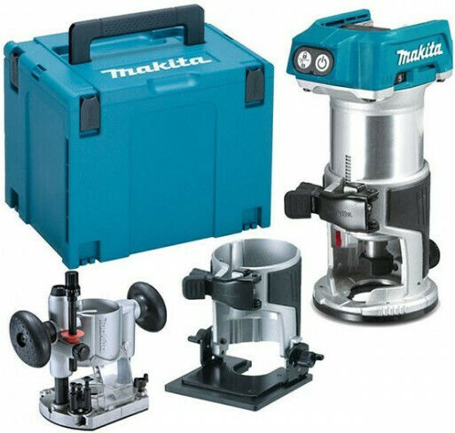 Makita Plunge Router 18V Solo with Speed Control and with Suction System