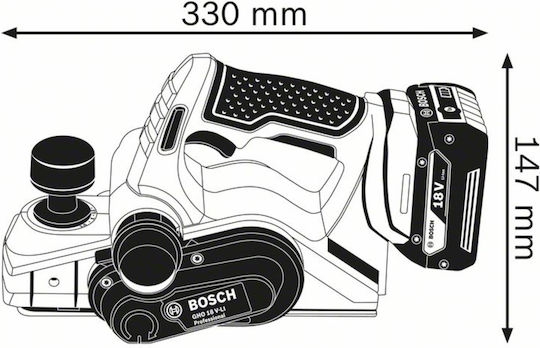 Bosch GHO 18 V-LI Professional Πλάνη 18V Solo με Σύστημα Αναρρόφησης