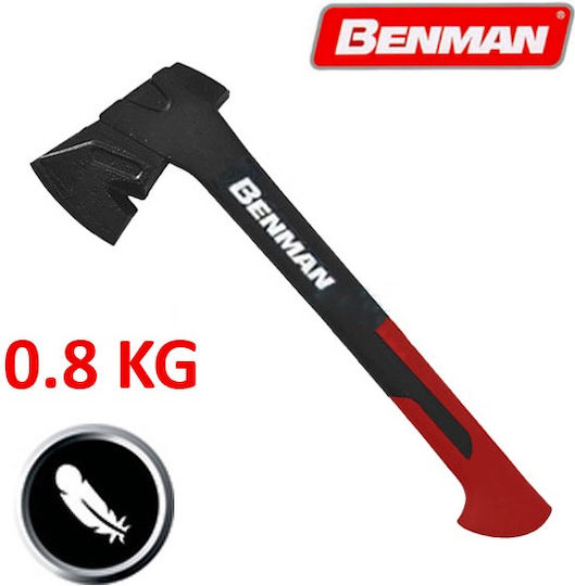 Benman Fiberglass Axe Shredding Length 37cm and Weight 800gr with Fiberglass Handle