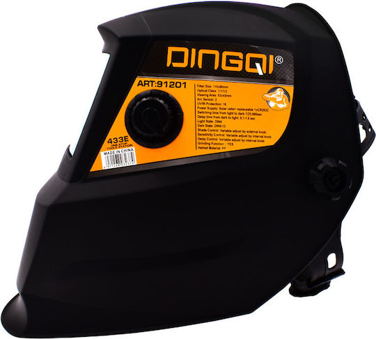 Dingqi Dingqi Μάσκα Ηλεκτροκόλλησης Οπτικού Πεδίου 93x43mm Μαύρη
