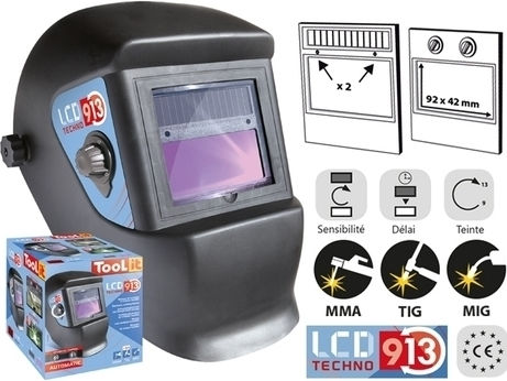 GYS LCD Techno 9-13 Заваръчна Маска Зрително Поле 92x42мм Черен