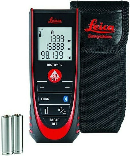 Leica Μέτρο Laser D2 Bluetooth με Εύρος Μέτρησης 0.05m-100m