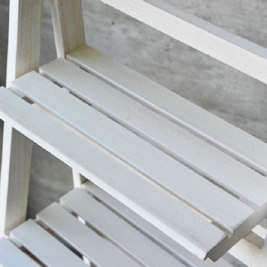 Lalos Ραφιέρα Γλάστρας Ξύλινη Λευκή 41x33x112εκ.