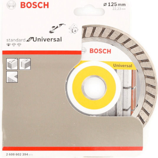 Bosch Cutting Diamond Disc Standard for Universal Turbo 125mm Cutting Disc Construction Materials Hole Diameter 125mm 1pcs