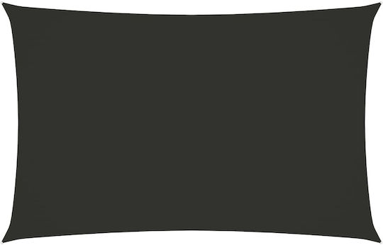vidaXL Rectangular Shade Sail Black With Hoop & with PU Coating 3x6m