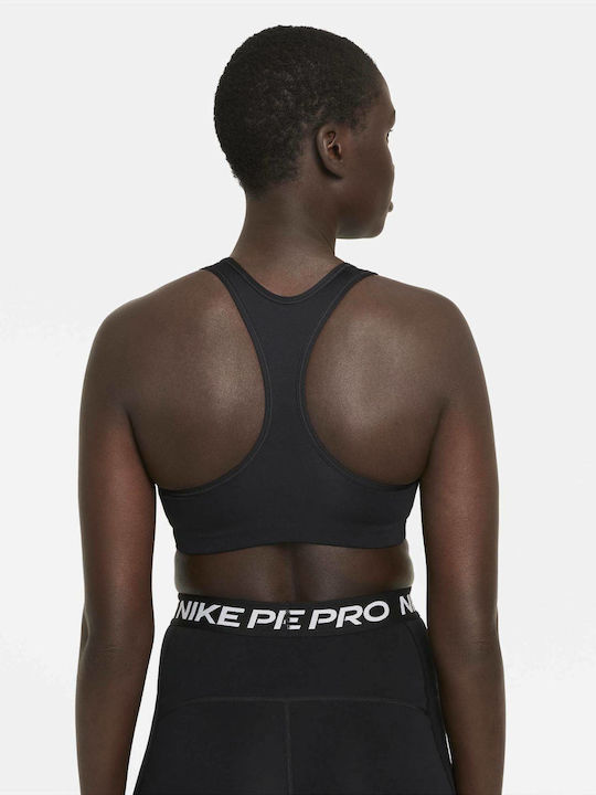 Swoosh Women's Athletic Sports Bra Black