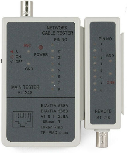 Cablexpert Tester Rj-45 Rg-58 Tester Καλωδίων Δικτύου RJ45