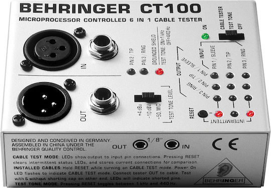 Behringer CT-100 Kabeltester Für Audio MIDI RCA TT XLR Jack