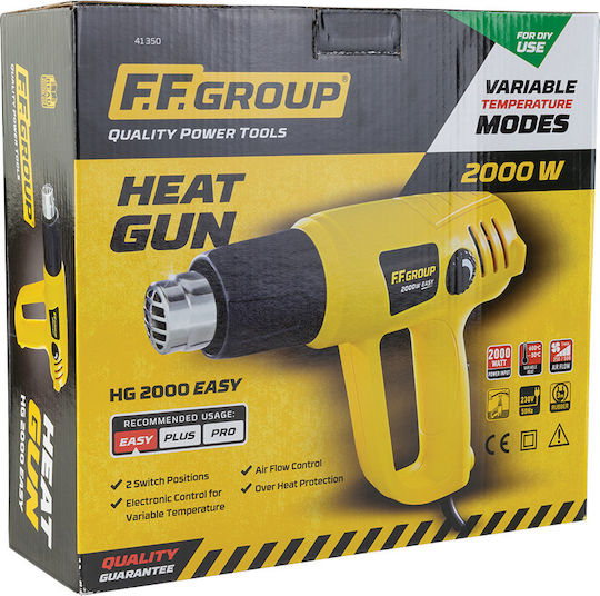 FFG HG 2000 Easy Πιστόλι Θερμού Αέρα 2000W με Ρύθμιση Θερμοκρασίας εως και 600°C